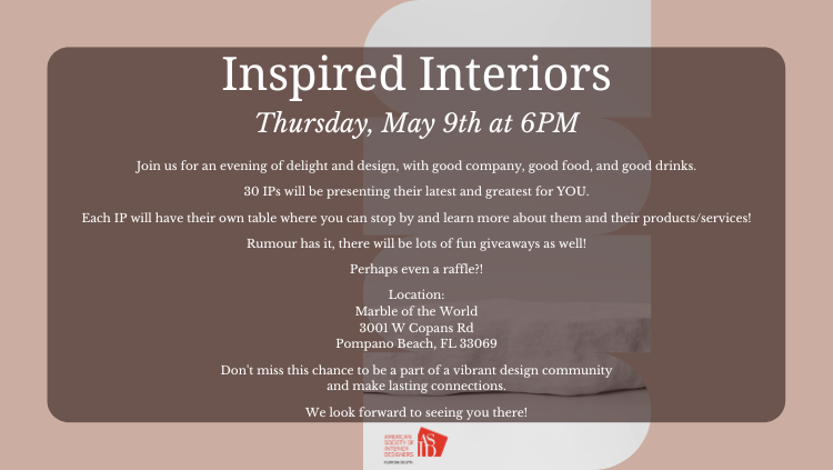 Inspired Interiors is May 9th!